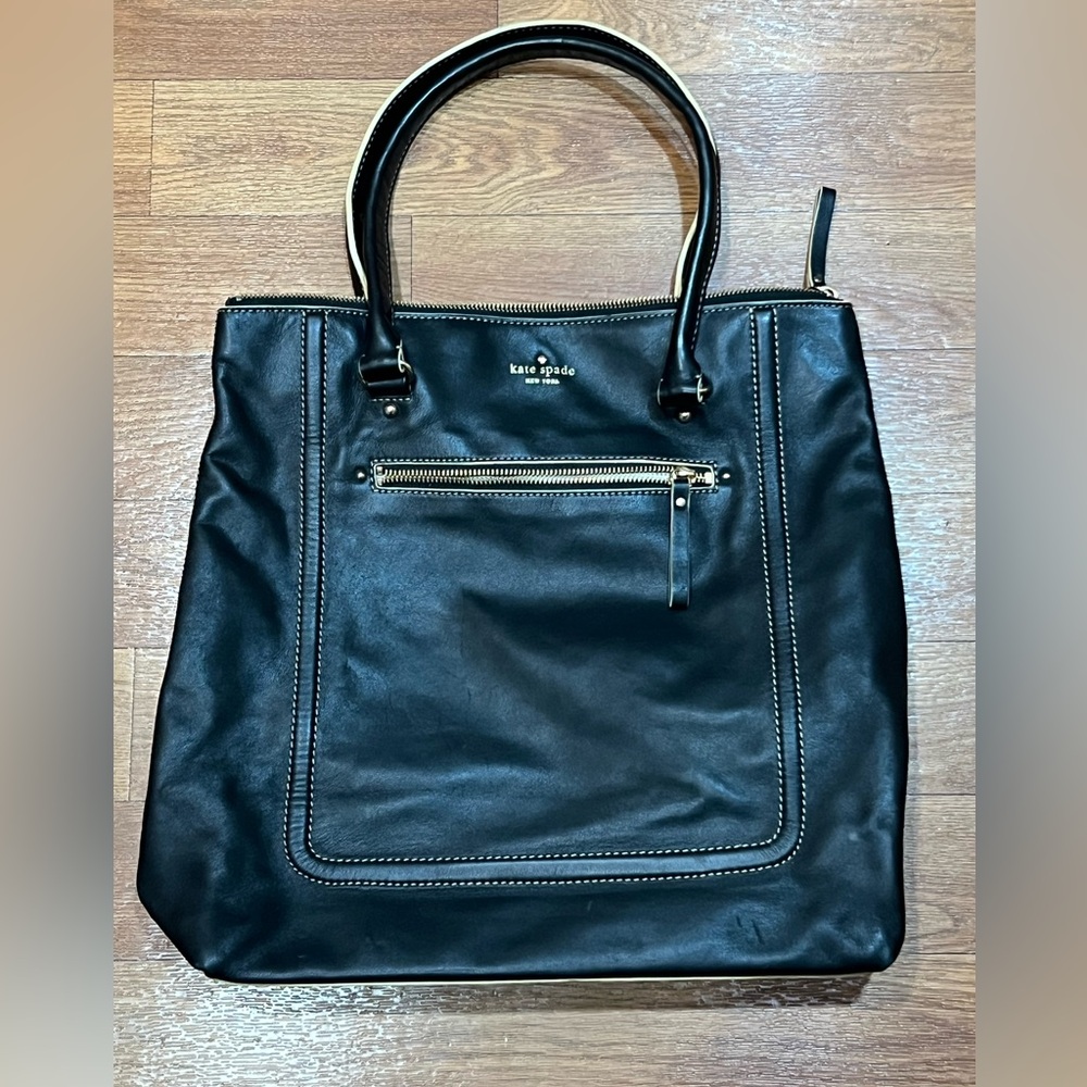 Kate Spade Black Tote Bag Purse 15x15” Travel Bag